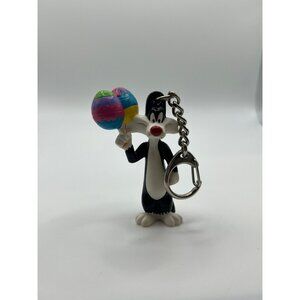 Vintage 1990s PVC Warner‎ Bros Sylvester The Cat Key Chain 2” Looney Tunes